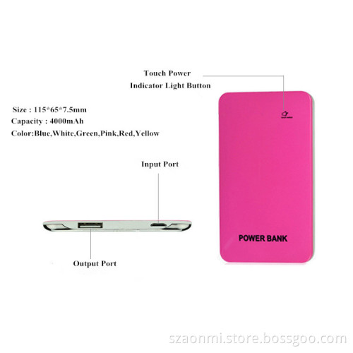 4000mAh Stainless Steel Shell Powerbanks for Mobile Phone